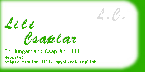 lili csaplar business card